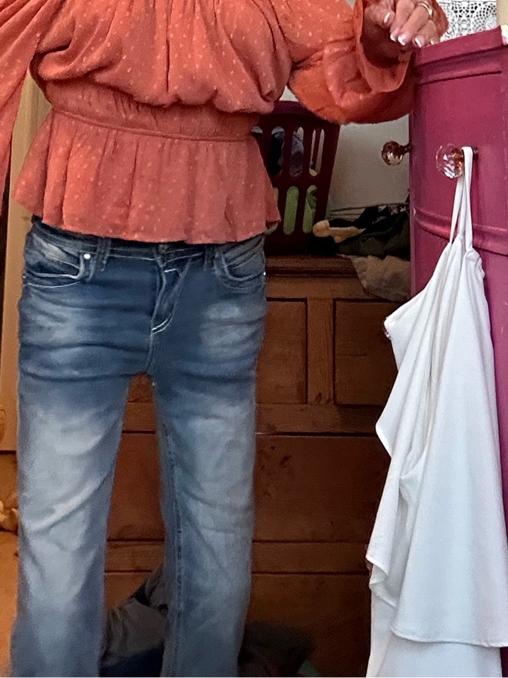 Women's Ankle Crop Jeans in Faded Blue - Casual Slim Fit